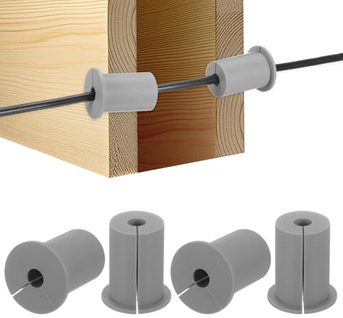 M METERXITY Kit di Instradamento Cavi, 4-Pz, per Foro Murale 1 Pollice Passacavo Passacavo, Boccola di Copertura Foro Muro per Cavo Ethernet [Lunghezza 38mm, Grigio]
