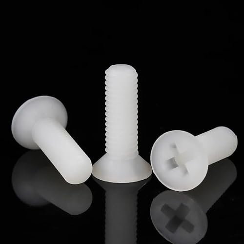 20/50 Stück M2 M2,5 M3 M4 M5 M6 M8 Weiße Kunststoff-Nylon-Senkkopfschrauben Flachkopfschrauben(M2x4mm 50pcs)