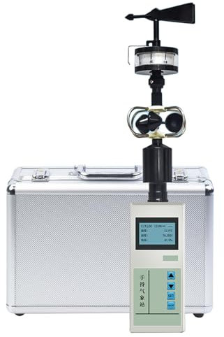 Handheld Anemometer, Wind Speed And Direction Weather Station, with LCD Display and 16-position Dial Wind Vane, USB Data Output, for Meteorology