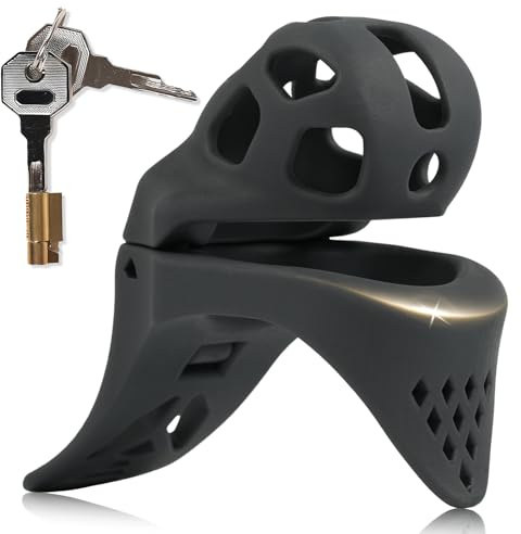 Peniskäfig Sex Spielzeug Keuschheitskäfig Herren mit Verdecktem Schloss und 3 Verschiedenen Größen Chastity Cage Männer mit Penis und Hoden in Fesselung Harzig Cock Cages (M,Black)