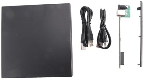Okeeyseda Caja de DVD Externa de 12,7Mm Caja de DVD/CD-ROM Externa USB 2,0 para Ordenador PortáTil PC de Escritorio Unidad de Disco óPtico a