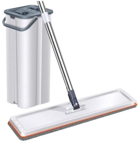 SHCHNA Mopa Mop Mopas Fregona Juego De Baldes para Trapeador Plano para Pisos Sistema De Limpieza con Trapeador Seco Y Húmedo para Baldosas Laminadas De Madera Dura Trapeador de Limpieza