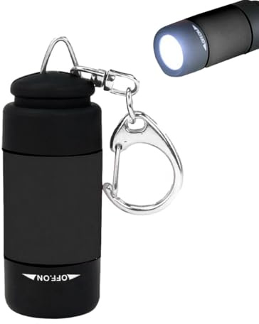 Bomefoi Mini linterna LED recargable por USB, linterna de bolsillo impermeable para mochila/cinturón, linterna de bolsillo con llavero, potente lámpara portátil