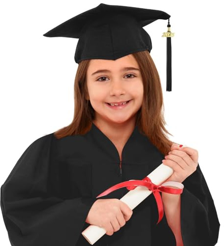 Generisch Unisex Glänzende Kindergarten Abschlusskleid,Abschluss Talar Mit Hut Kindergarten Children Graduation Bachelor Abschluss Robe Mit Hut Abschluss Hut Kinder Für Kinder