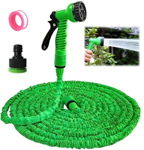 Gartenschlauch Flexibel 30 m, WDKXCN Flexibler Gartenschlauch mit 7 Funktionen Garten Handbraus, Wasserschlauch Dehnbar Garden Hose, Schlauch Flexibel Bewässerung für Garten Autowäsche Haustier