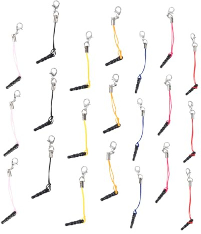 NUOBESTY 35stücke Handy-anhängerband -staubschutzstecker Und Karabinerverschluss Lanyard Mit Steckern Für Mobiltelefone