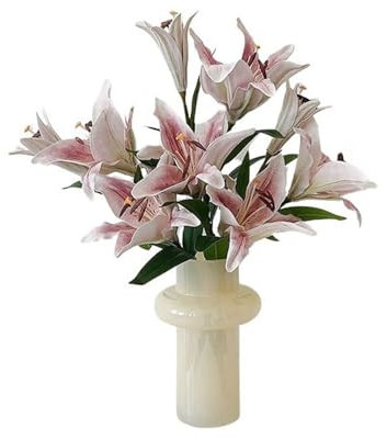 YANG11FAN Fiori Finti Fiori Europei di Simulazione di Alta qualità Bouquet di Giglio Rosa Eva Decorazione della tavola del Soggiorno Posizionamento di Fiori Finti Bouquet Fiori Artificiali