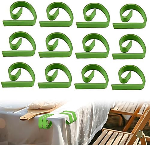 LACHT 12 Pince à Nappe de qualité supérieure,pince pour nappe de table exterieur,Pince à Nappe en Acier Inoxydable Peint en Blanc - Pince à Nappe pour l'intérieur et l'extérieur