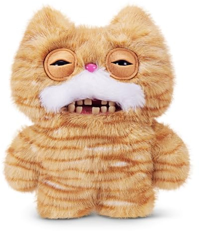 Fuggler Alley Cats 23 cm plyschleksak (stinkface) av ZURU – roligt fult monstermjukisdjur med människoliknande tänder, samlarobjekt plysch för barn, tweens, tonåringar, vuxna och kattälskande weirdos