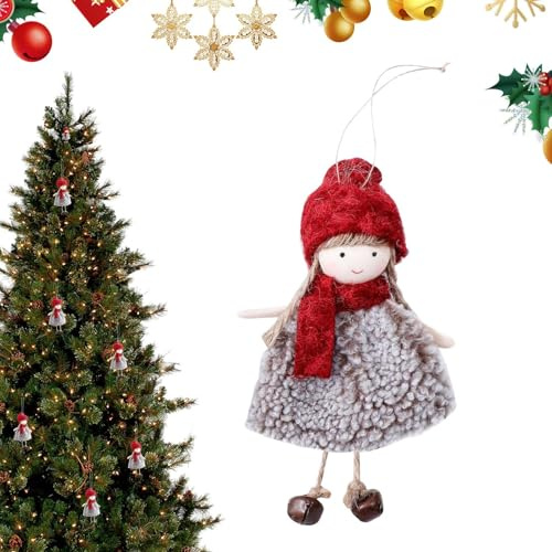 Penlimly Ángeles de Adorno de Peluche - Muñecos Ángel Decorativos para Árbol De Navidad,Colgante Festivo Celebración Familiar Navideña Interior Casa Puerta Ventana