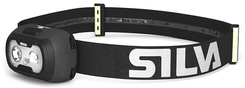 Silva Stirnlampe LED Batteriebetrieben - Seek 320 Lumen - Betrieb mit 3x AAA-Batterien oder wiederaufladbarem Akku - 3 Helligkeitsstufen - 2 Weiße LED - mit Batterieanzeige - LED Kopflampe Outdoor