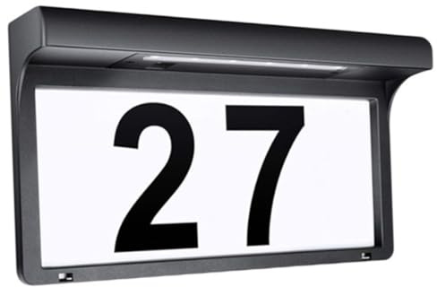Kisangel Targa Numero Civico Solare Led Da Esterno Luce Indirizzo Da Parete Per Giardino e Cortile Numeri Personalizzabili Luminosi Per Casa e Passaggio