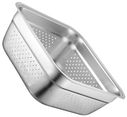 FELTECHELECTR Colador Grande de Acero Inoxidable para Verduras y Frutas Cuenco de Lavado con Gran Capacidad y Drenaje Resistente para Arroz y Uso Multifuncional Cocina