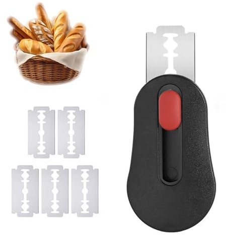 Magnetic Bread Lame Sourdough Scoring Tool, Sourdough Starter Kit with 5 Replaceable Blades Stainless for Sourdough Bread Baking Supplies