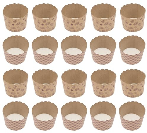 NUOBESTY Pirottini di Carta Kraft Alimentare Antiaderenti per Muffin e Cupcake Resistenti al Calore e All’Olio Set da 100 Pezzi Piccoli per Feste Matrimoni e Pasticceria Professionale