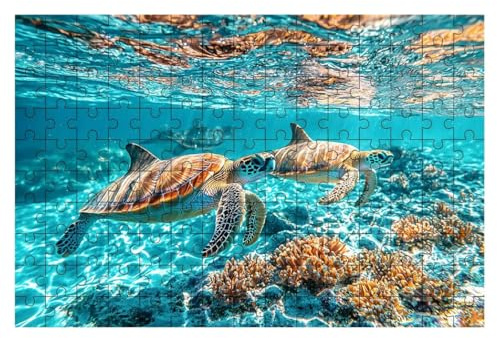 Puzzle 5000 Teile Schildkröte, Puzzle Meer, Klassische Puzzles für Erwachsene, Puzzel für Die Ganze Familie, Holzpuzzle Deko Wohnzimmer, Puzzlespiele mit Exquisiter Verpackungsbox für Geschenke -2138