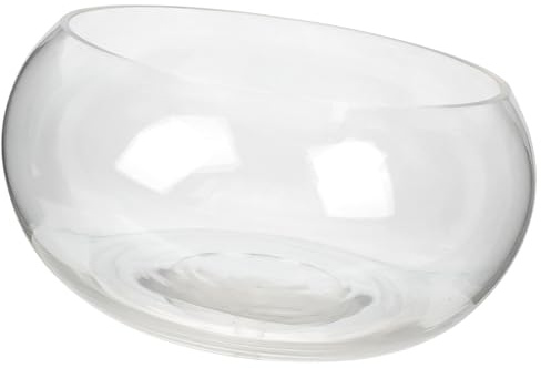 SOLUSTRE Rundes Transparentes Fischglas aus Glas Großes Stabiles Aquarium für Schildkröten und Garnelen als Büro und Wohnraumdekoration
