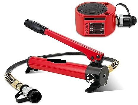 Pressa Idraulica, Martinetto di sollevamento idraulico portatile ultrasottile Booster separato Hydrocylinder da 20 tonnellate(CP-180 with gauge)