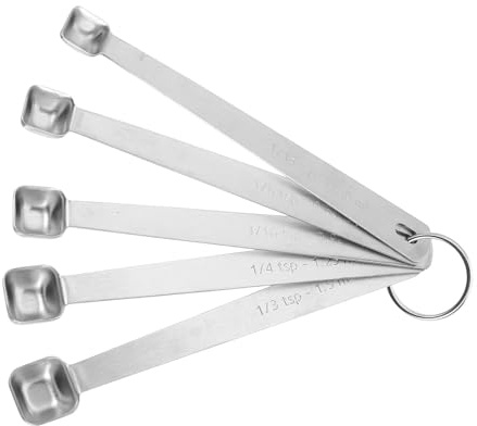 BRIGHTFUFU 1juego Cucharas Medidoras de Acero Inoxidable de Cucharillas para Cocina y Repostería Herramienta Resistente y Duradera para Medir Condimentos y Especias Casa