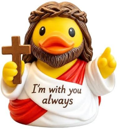 Joyful Jesus - religiös liten korsprydnad | Jesus Duck Kristen för Hemmakontoret Skrivbord Hylla Trädgård Kyrka Påsk Thanksgiving Födelsedag Bröllopsbön Kristen