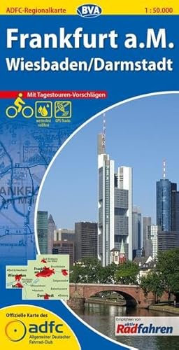 ADFC-Regionalkarte Frankfurt a. M. Wiesbaden/Darmstadt mit Tagestouren-Vorschlägen, 1:50.000, reiß- und wetterfest, GPS-Tracks Download: Mit ... Fahrrad-Club (ADFC-Regionalkarte 1:50.000)