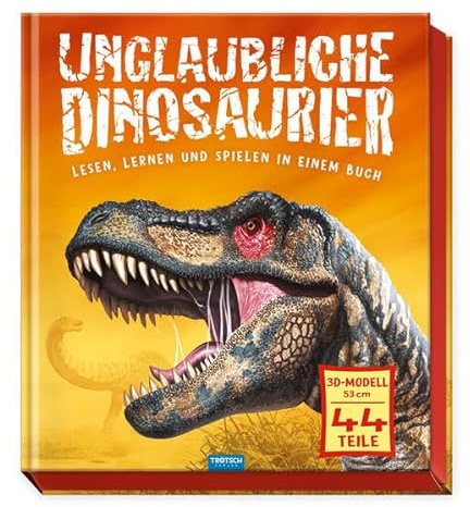TRÖTSCH - Box 3D-Steckset Unglaubliche Dinosaurier| Ab 8 Jahren: Entdeckerbuch Beschäftigungsbuch Spielbuch (Dinosaurierwelt: Alles rund um die Dinos)