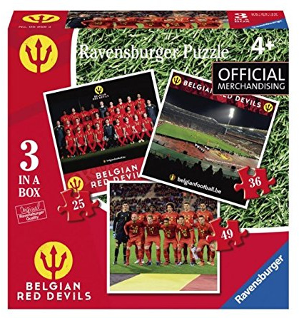 Ravensburger Pussel fotboll 3 pussel – Belgian Red Devils – 25 stycken