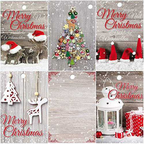 Edition Colibri Geschenkanha enger Weihnachten-Set 25 Stück – Nostalgische Motive, Etiketten für Weihnachtsbaum und Geschenke