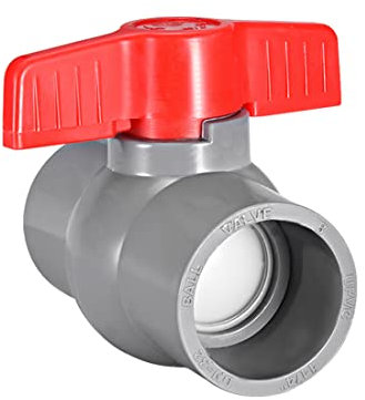 sourcing map 40mm PVC Ball Valve for Water Supply Pipe, Slip Connection, Grey