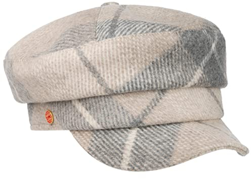 Mayser Debby Check Elbsegler Schirmmütze karriert Mehrfarbig Made in EU Damen Herbst Winter Hellbeige M (57-58 cm)