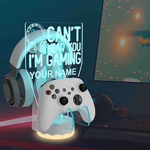 Personalisierter Kopfhörer-Controller-Ständer | Spiele-Controller-Aufhänger für alle universellen Gaming-PC-Zubehör, 16 Farben, 3D-LED-Leuchten, Headset, Gamepad-Halterung
