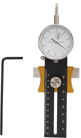 Tischkreissäge Messuhr Verstellbar für Tischkreissägen und Bandsägen Präzise Kalibrierung Edelstahl Schwarz 130-220mm