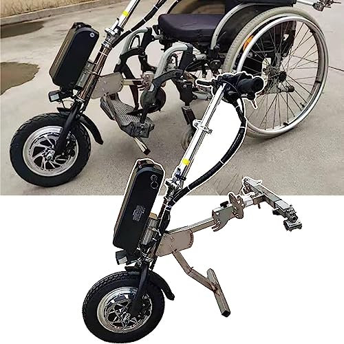 500W Wheelchair Pull Device, Wheelchair Conversion Electric Kit, 48v 15/17 Ah Lithium Battery, Range 55/65 Km, 3 Speeds/with Front Light + Shock Absorber System + Trumpet,A-17ah