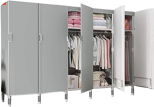 CENAP Faltschrank mit Reißverschluss Stoffschrank Kleiderschrank mit Kleiderstange, Fächern und Seitentasche - Camping Steckschrank Textil Garderobe，Geeignet für Schlafzimmer und Wohnzimmer