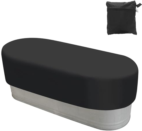 PATIKIL 4ft ovale Poolabdeckung, wasserdichte staubdichte 420D Oxford SPA Bad Poolabdeckung Schutz für im Freien und Innenbereich, schwarz