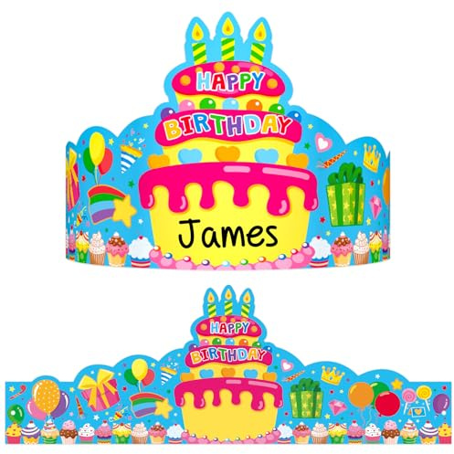 TENDFINE 36 Pack Birthday Crowns for Kids Colorful Paper Party Hats Birthday Crown Set for Teachers Students Classroom