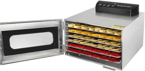 Deshidratador de Alimentos, máquina secada de Frutas de Acero Inoxidable de 6 Capas, deshidratador de Alimentos de 400 W, máquina liofilizadora con Control de Temperatura de Tiempo