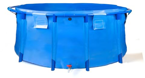 Pondlife Faltbecken für Koi und Teichfische, Ø 225cm x Höhe 120cm, 4700 Liter, faltbares Becken für innen und außen, stabile PVC-Folie, UV-beständig