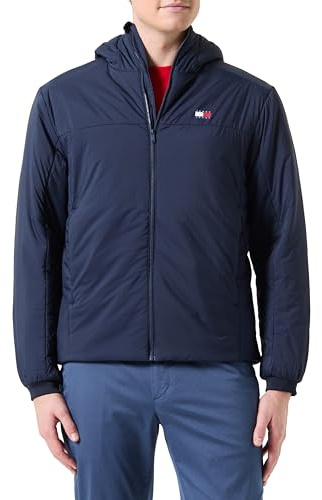 Tommy Jeans Uomo Giacca Poly Jacket Impermeabile, Blu (Dark Night Navy), S