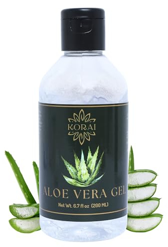 KORAI Aloe Vera Gel from freshly cut 99% Pure Aloe Vera Gel-Natural Ingredients-Vegan, Unscented - For Face, Skin and Hair