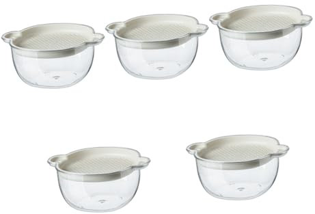 Garneck 5piezas Cesta De Drenaje Doble Capa Para Frutas y Verduras Escurridor Para Cocina Lavado y Almacenamiento De Alimentos Accesorio Práctico Para Hogar y Restaurantes
