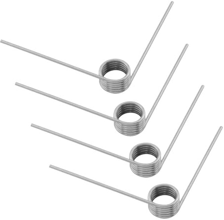 4 Pieces, Stainless Steel Right-Hand 90° Torsion Springs, 0.5mm Wire Diameter, 6 Coils, 6mm Outer Diameter, Durable and Corrosion-Resistant
