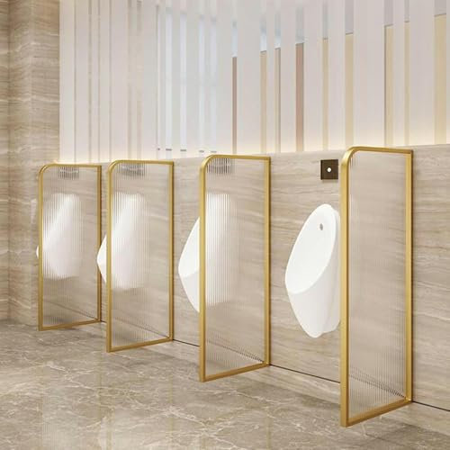 CHBGLNTY Urinal-Trennwand aus gehärtetem Glas mit Edelstahlrahmen für Männer, Urinal-Sichtschutz, Urinal-Trennwand, Toiletten-Trennwand, Urinal-Trennwand für Schulen, Einkaufszentren, Hotels (Co