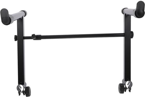 Generisch Erhöhter Klavierständer 2-stufiger Keyboardständer Einstellbar Stand Tragbare Tastatur Musik Universal- Schlüssel Gestell Klaviatur Klappbarer Klavierständer Instrument Black Eisen