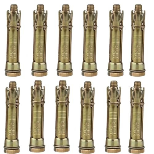12Pcs M6 x 50mm Heavy Duty Expansion Bolts – Durable Wall Anchors for Concrete, Brick & Masonry, Reliable Sleeve Fixings for Secure Installation in Home, DIY & Construction Projects