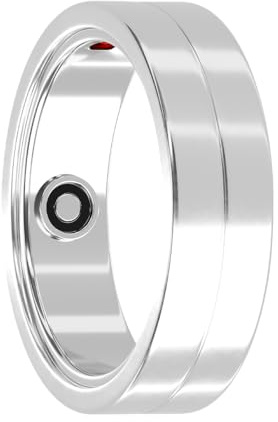 Maxcom mRing | Bague intelligente de suivi de la fréquence cardiaque et de la forme physique | Argent Taille 9 | Compatible avec iOS/Android | Autonomie de la batterie de 6 jours