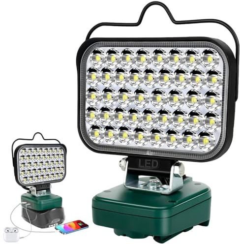 Cordless LED Flashlight for Craftsman V20 Battery, 48W LED Work Light with USB-A&Type C Ports for Jobsite, Car Repairing, Camping, Emergency