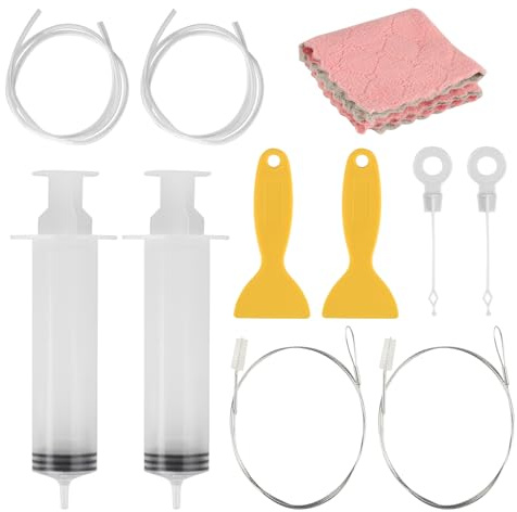 12Stück Kühlschrank Reinigungsset,Kühlschrank Abflussloch Abfluss Reinigung | Kühlschrankreiniger Reinigungsbürste für Küche Kühlschranks Haushaltsreinigung Enteisungsschaufel Werkzeug
