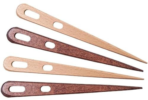 Aghi a maglieria in legno, 4 pezzi a due vetri all'uncinetto due boccetti per cucitura arazzi che producono artigianato fai-da-te strumenti maglieria in legno, ago per arazzi, tessitura, nascost