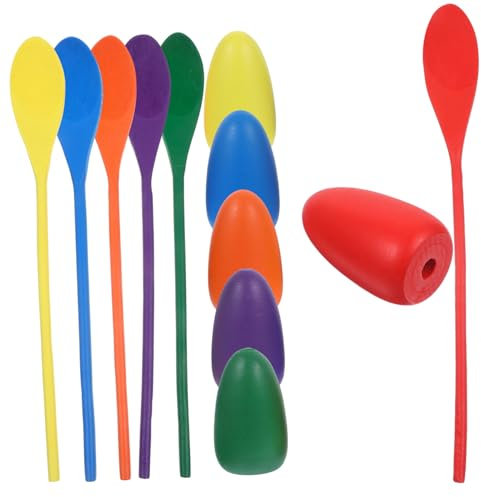 VANZACK Wooden Egg Balancing Game Set for Kids Sensory Integration and Outdoor Relay Race Toy Educational Egg Spoon Race for Toddlers and Children
